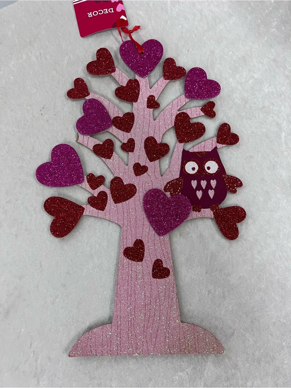 Happy Valentine's Day Red Glitter Heart Wall Decor set of 6 hanging decorations